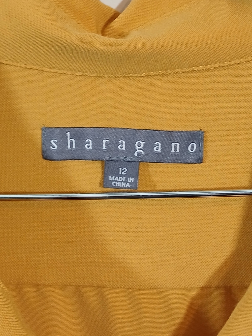 Mustard Yellow Sleeveless Shirt Midi Dress w/ Button Front & Waist Belt size 12 - Picture 3 of 7